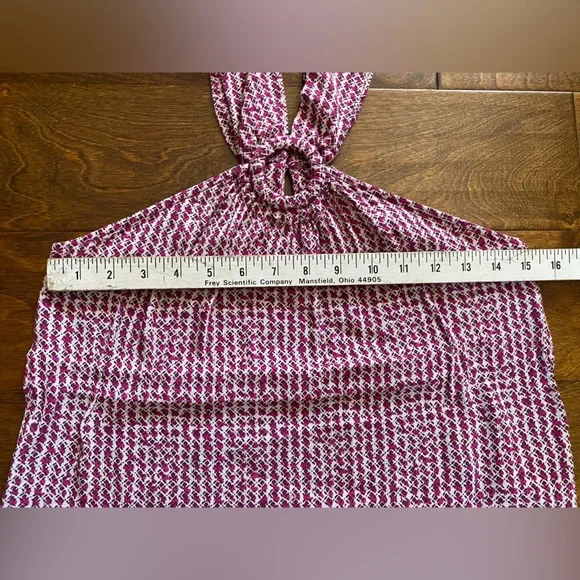 Maeve By Anthropologie Halter Neck Tank, Size 2, Pink/Burgundy/Cream - Picture 5 of 9
